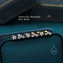 Sterling Silver Asymmetric Forget Me Not Flower Bouquet Cz Stud Earrings, thumbnail 7 of 12