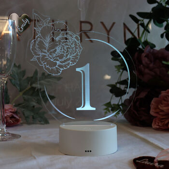 Light Up Wedding Centrepiece Table Number, 2 of 8