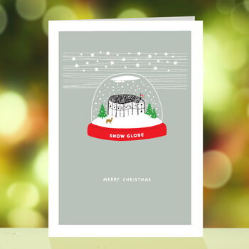 Shakespeare's Globe Theatre, Snow Globe, London Christmas Pun Card, 6 of 8