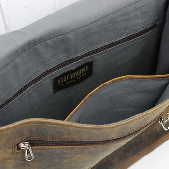 Vintage Style Leather Satchel Bag, 6 of 12
