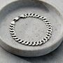 Men's Silver Flat Curb Chain Bracelet, thumbnail 2 of 4