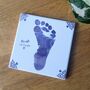 Vintage Style Hand Or Footprint Personalised Ceramic Tile Coaster, thumbnail 3 of 6