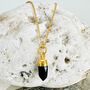 The 'En Pointe' Black Onyx Gold Plated Necklace, thumbnail 1 of 5