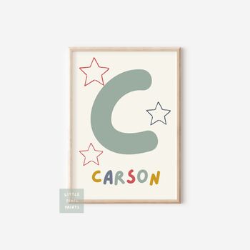 Childrens Personalised Bright Safari Themed Print Set, 4 of 6