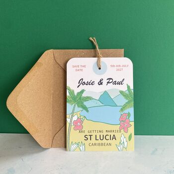 St Lucia Save The Date Luggage Tag, 7 of 8