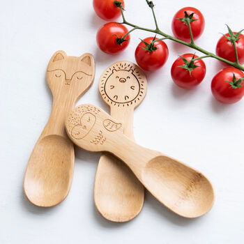 Personalised Fox Bamboo Plate And Cutlery Set, 2 of 5