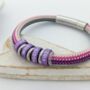 Women's Cord Bracelet With Personalised Purple Rings, thumbnail 2 of 6