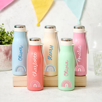 Personalised Rainbow Stainless Steel Bottle Gift Kids, 3 of 6