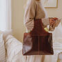 Leather Knitting And Crochet Project Sling Bag, thumbnail 1 of 6