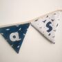 Dinosaur Bunting, Personalised Baby Name, White, Navy Blue, thumbnail 5 of 11
