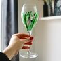 Snowdrop Painted Wine Glass, thumbnail 1 of 7