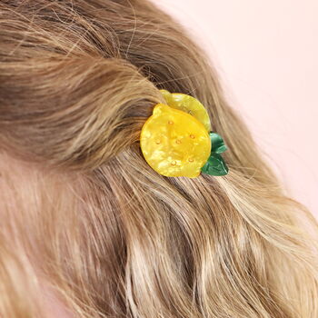 Mini Yellow Lemon Hair Clip, 4 of 4