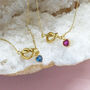 Friendship Knot Necklace With Heart Birthstone, thumbnail 6 of 9