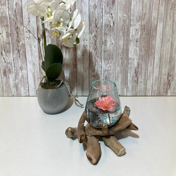 Small Molten Glass Nut Fruit Bowl On Driftwood Twig Home Decor Individual Gift, 8 of 8