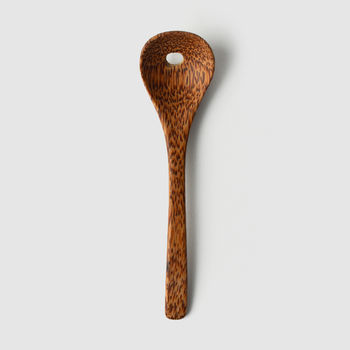 Coconut Wood Slotted Olive Spoon, 3 of 4
