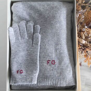 Personalised Cashmere Wool Gloves Scarf Gift Box Set, 3 of 10