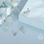 Sterling Silver Dainty Tulip Flower Stud Earrings, thumbnail 3 of 12