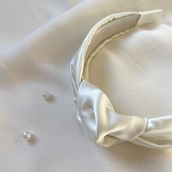 'Bella' Silk Knot Bridal Headband, 5 of 7