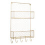 Brass Double Magazine Rack With Hooks, thumbnail 2 of 5