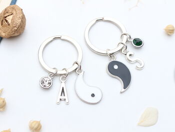Personalised Yin And Yang Keyring Set Matching Keyrings, 2 of 10