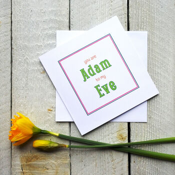 Personalised Adam And Eve Greetings Card, 2 of 2