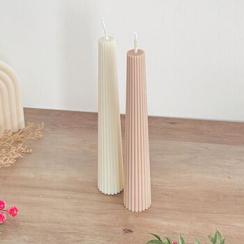 Neutral Christmas Taper Candles Christmas Dinner Candles, 4 of 8