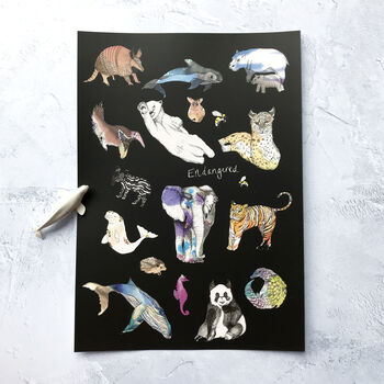 Endangered Animals A4 Foiled Art Print, 2 of 3