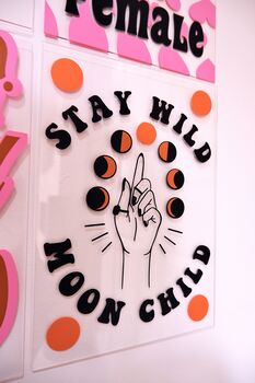 Stay Wild Moon Child Clear Acrylic Vinyl Plaque Decor, 5 of 9