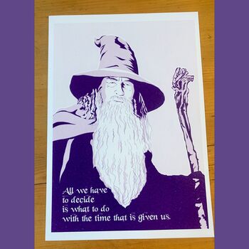 Lord Of The Rings Gandalf Portrait And Quote Print, 6 of 10