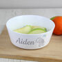 Personalised Hessian Elephant Baby Plastic Bowl, thumbnail 3 of 4