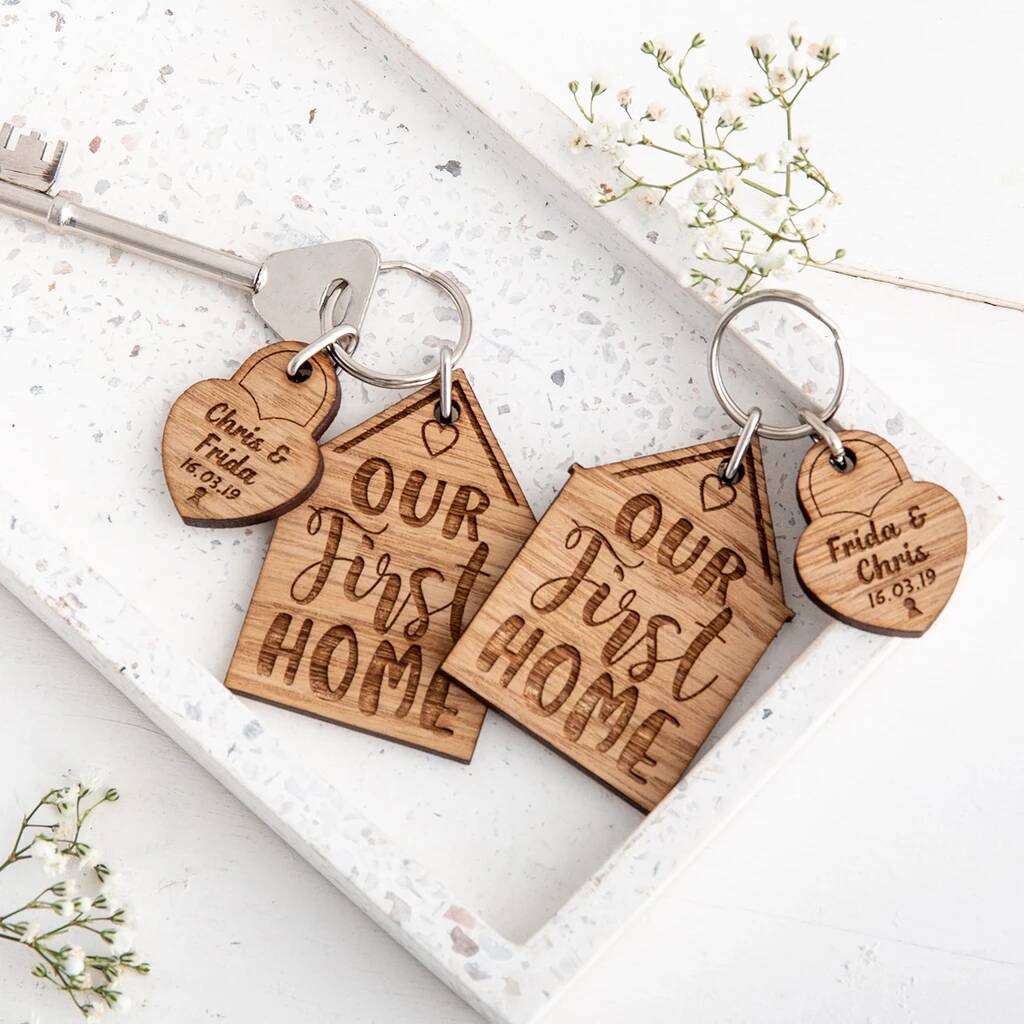 Personalised 'Our First Home' Keyrings And Charms By The Bespoke Workshop