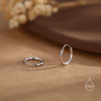 Sterling Silver Geometric Small And Large Circle Hoop Earrings, 7 of 12