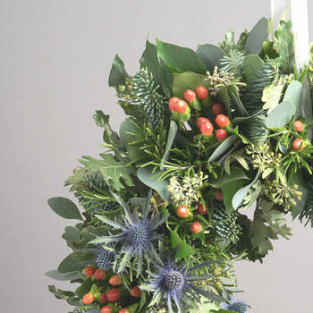 Pre Order Highland Festive Thistle Fresh Wreath, 3 of 4