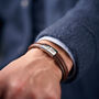 Personalised Men's Infinity Leather And Steel Bracelet, thumbnail 3 of 7