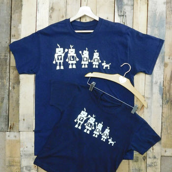 Father And Child Robot T Shirt Set, 3 of 5