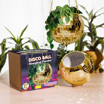 Gold Disco Ball Hanging Planter, 4 of 4