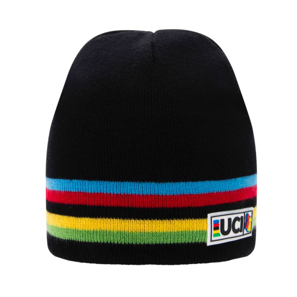 Uci Black Rainbow Stripes Beanie, 1 of 2