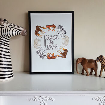 Peace And Love Illustrated Animal Print, 8 of 12