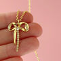 Gold Plated Bow Necklace, thumbnail 2 of 8