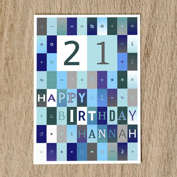 Personalised 21st Birthday Card Age And Name 2004, 8 of 10