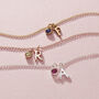 Birthstone And Italic Initial Charm Bracelet, thumbnail 4 of 8