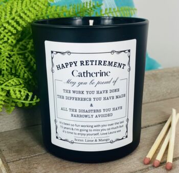 Personalised Fun Happy Retirement Candle Gift, 3 of 11
