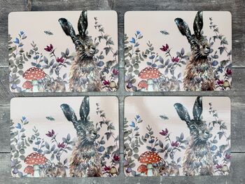 Set Of Four Rectangular Rabbit Placemats, 2 of 3