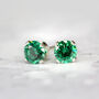 Teal Green Crystal Stud Earrings In Gold Or Silver, thumbnail 1 of 11