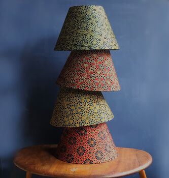 Indian Block Print Tapered Lampshade, 2 of 7