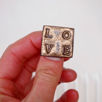 Handmade Gold Love Ceramic Pin Brooch Badge, 3 of 7