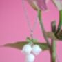 White Lily Of The Valley Dangle Necklace Base Metal Stainless Steel, thumbnail 4 of 9