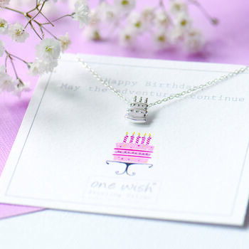 Sterling Silver Birthday Cake Necklace, 2 of 10