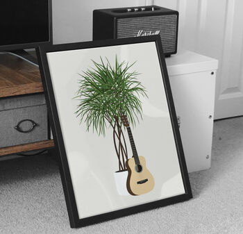 Acoustic Guitar Houseplant Print | Music Poster, 7 of 10