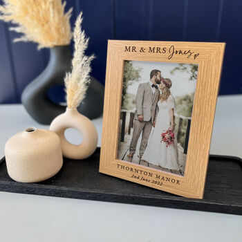 Personalised Newlywed Couples Wedding Photo Frame Gift, 7 of 10